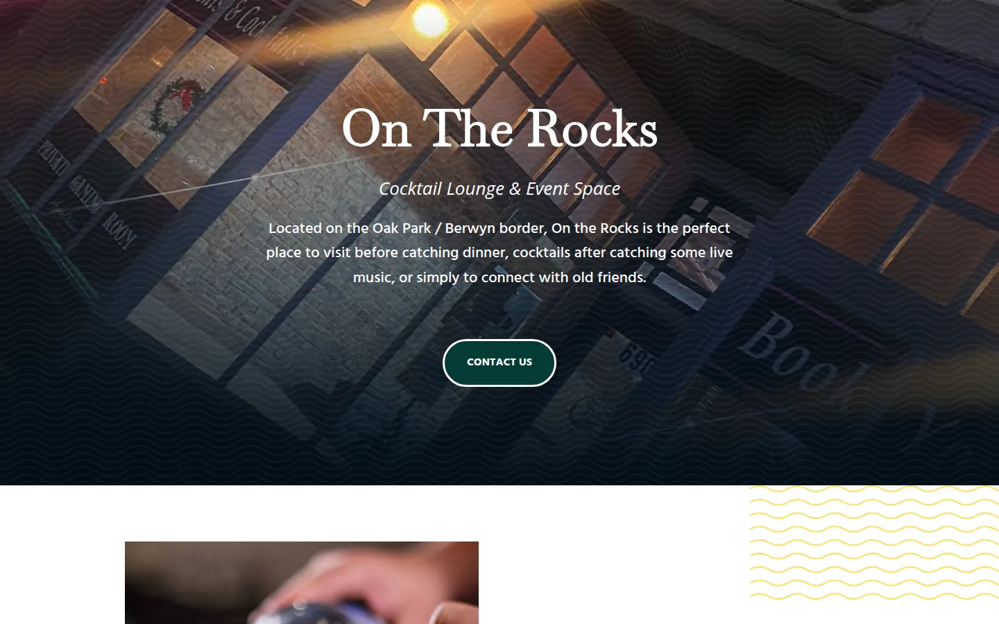 On the Rocks cocktail lounge and events website